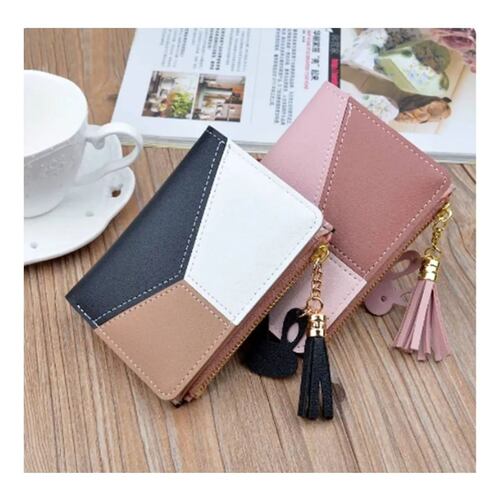 Cartera con monedero y llavero Negro