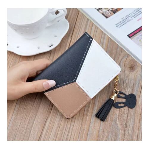 Cartera con monedero y llavero Negro