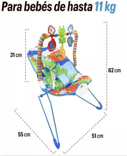 Silla mecedora para bebé Tiibaby Cartoon deluxe azul.