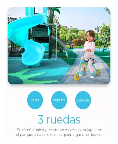 Triciclo Bimba Scooter Plegable Niño Infantil Sin Pedales.