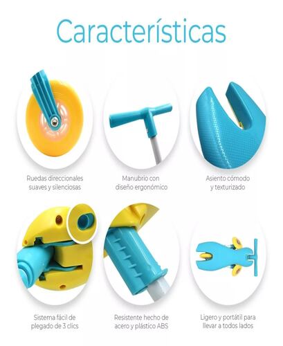 Triciclo Bimba Scooter Plegable Niño Infantil Sin Pedales.