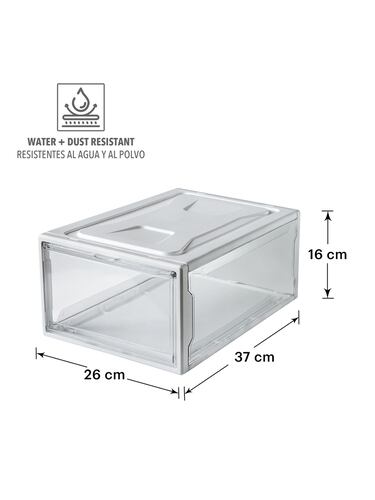 AGBOX Zapatera Apilable Wendy Set 4 Piezas Premium Small Blanca ZAP04WB.