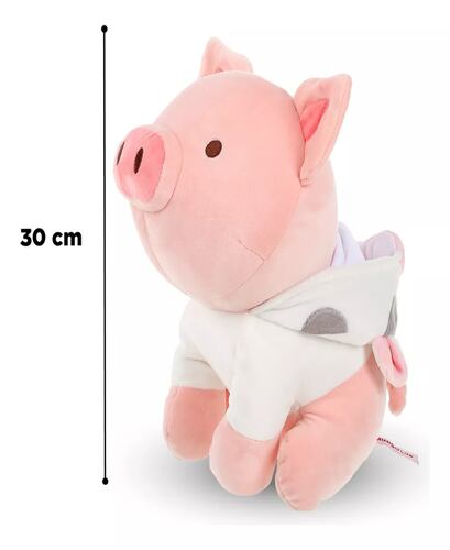 Miniso Peluche Cerdito Sentado Con Capucha De Vaca 27.9x21.2.