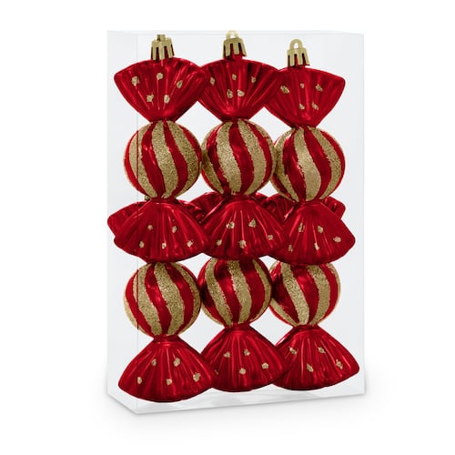 Decoración Navideña con Adornos para Árbol de Navidad (Dulce Rojo) ESQUIMAL.
