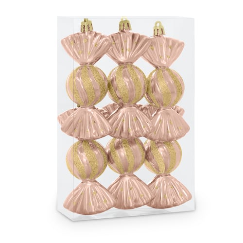 Decoración Navideña con Adornos para Árbol de Navidad (Dulce Rosa) ESQUIMAL.