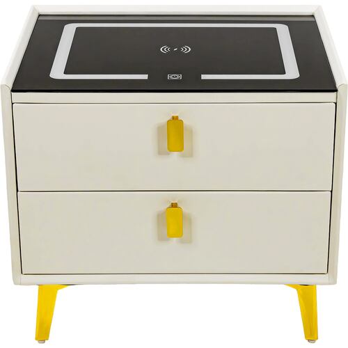 Buro Mesa Inteligente Noche Cargador Inalambrico Luz Led Usb Blanco