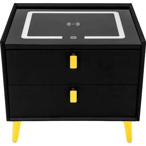 Buro Smart Mesa Inteligente Noche Cargador Inalambrico Luz Led Usb Negro