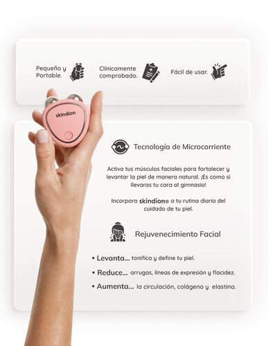 Skindion Dispositivo de Rejuvenecimiento Facial con Microcorriente Reductor de Arrugas y Tonificación Facial.