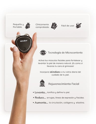 Skindion Dispositivo de Rejuvenecimiento Facial con Microcorriente Reductor de Arrugas y Tonificación Facial.