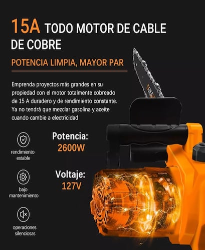 Motocierra Eléctrica Herramientas Con 2 Cadenas Goxawee.