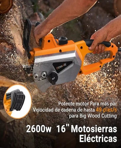 Motocierra Eléctrica Herramientas Con 2 Cadenas Goxawee.