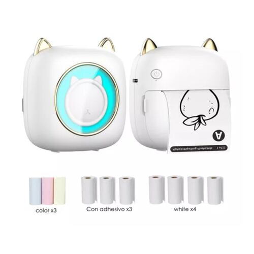 Mini Impresora Térmica Inalámbrica Con Bluetooth Portátil Blanco