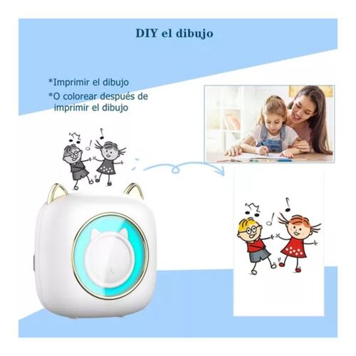 Mini Impresora Térmica Inalámbrica Con Bluetooth Portátil Blanco