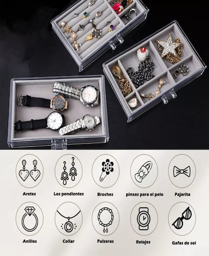 Joyero Organizador Cajas De Joyería Joyas Estuche, 5 Cajónes.