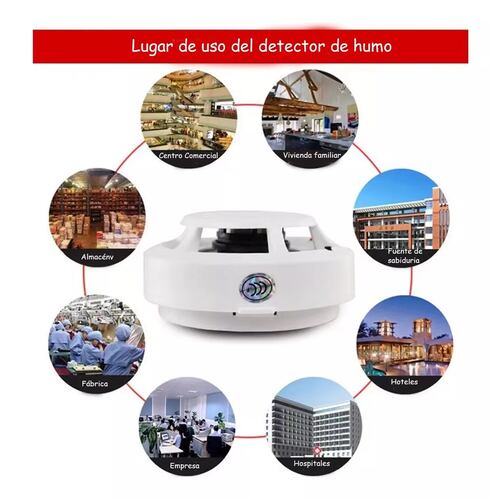 Kit Detector De Humo Con Alta Cobertura Y Alarma Con Sonido 8pcs