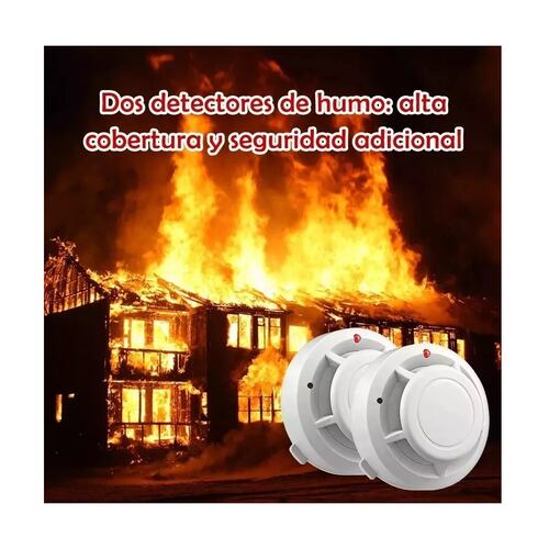 Kit Detector De Humo Con Alta Cobertura Y Alarma Con Sonido 8pcs