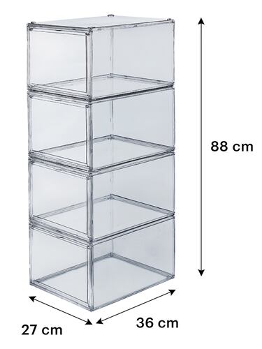 AGBOX Zapateras Apilables Premium 4 Pack Payton ZAP04TN.