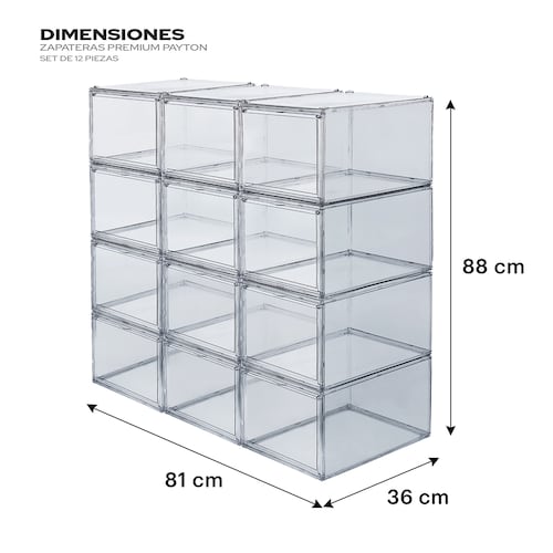 AGBOX Zapateras Apilables Premium 12 Pack Payton AG-ZAP12PT.
