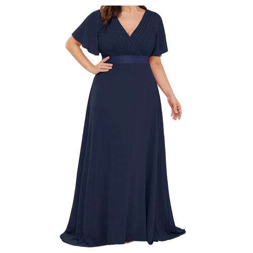 Maxi Vestido Dama Mujer Elegante Fiesta Drapleado Talla Extra