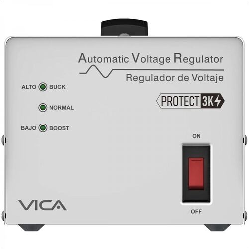 Regulador Vica Protect 3K 3000VA 1800W 4 Contactos Linea Blanca
