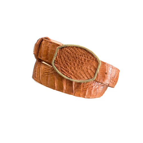 Cinto en Piel para Hombre Color Camel