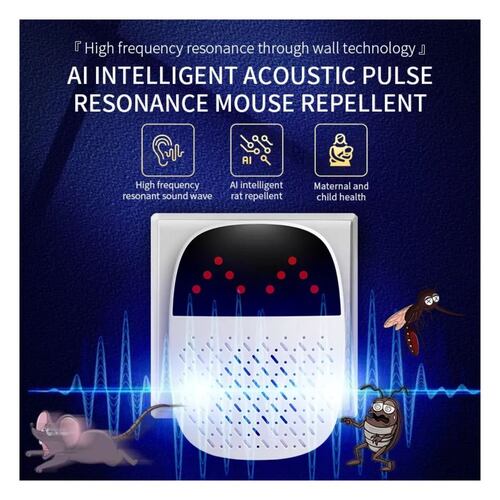 Repelente Ultrasonico Mosquitos Pulso Sónico Inteligente Blanco
