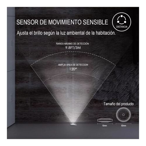 Sensor De Movimiento Luces Nocturnas Usb Recargables 3 Pieza Blanco