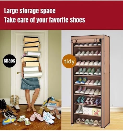 Zapatera Closet Organizador De Zapatos 27 Pares 9 Niveles marron