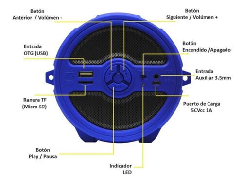 Bocina Bluetooth Radio Fm Usb Select Sound Color Azul 