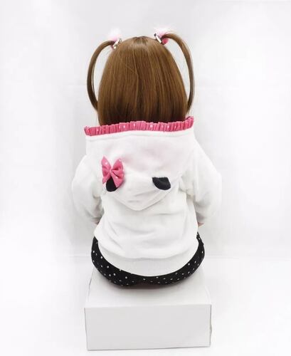 Bebé Reborn Muñeca Silicona De Cuerpo Completo 48cm Panda.