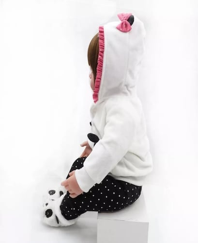 Bebé Reborn Muñeca Silicona De Cuerpo Completo 48cm Panda.