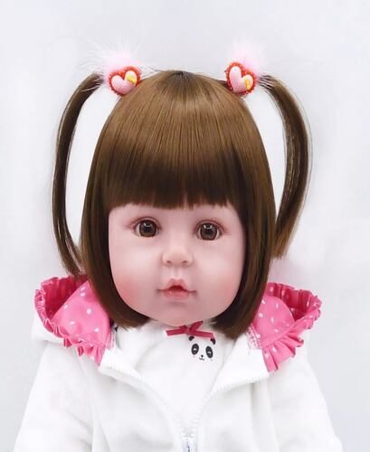 Bebé Reborn Muñeca Silicona De Cuerpo Completo 48cm Panda.