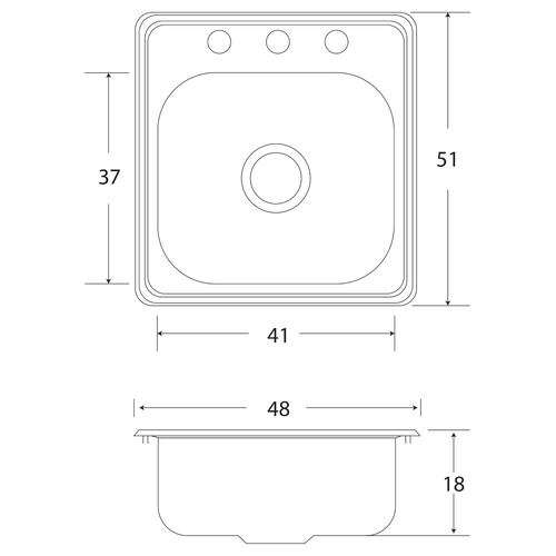 Tarja Sencilla Empotrar EB Tecnica C100 Acero Inox Satinado