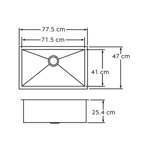 Tarja Sencilla Submontar Elkay EFU-281610ACO9 Acero Inox Satinado