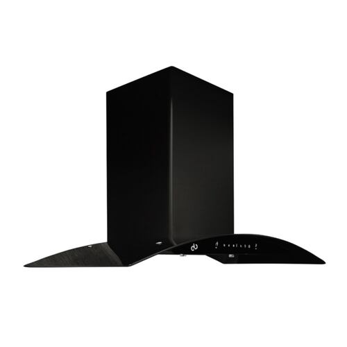 Campana Pared EB Técnica EB-393 de 90 cm Purificadora Acero Negro y Cristal.