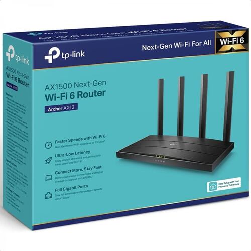 Router Inalambrico Tp-Link ARCHER AX12 AX1500 Wi-Fi 6 Doble Banda 2.4 Y 5GHz