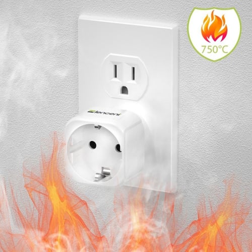Adaptador De Enchufe Europeo Eu A México, Adaptador De Viaje Blanco