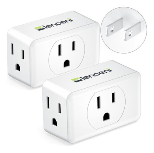 Multicontacto Triple Lencent Clavijas Enchufe Adaptador X 2 Blanco