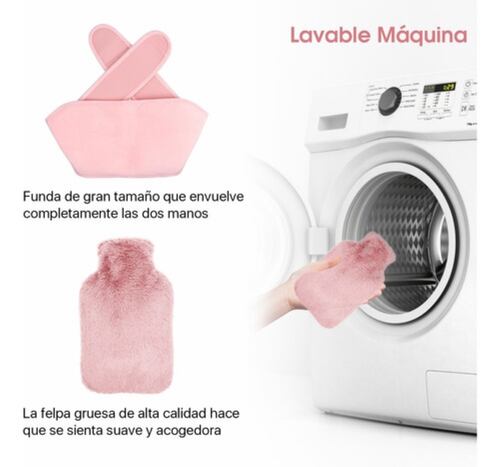 Bolsa De Agua Caliente Goma Con Cubierta De Cintura Y Funda Rosa