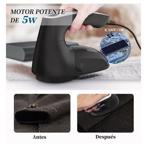Quita Pelusa Recargable Ropa Removedor Eléctrico Portátil Negro