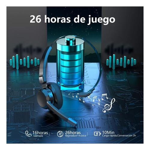 Auriculares De Diadema Manos Libres Bluetooth Con Micrófono Negro