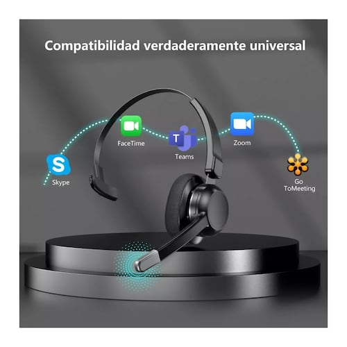 Auriculares De Diadema Manos Libres Bluetooth Con Micrófono Negro