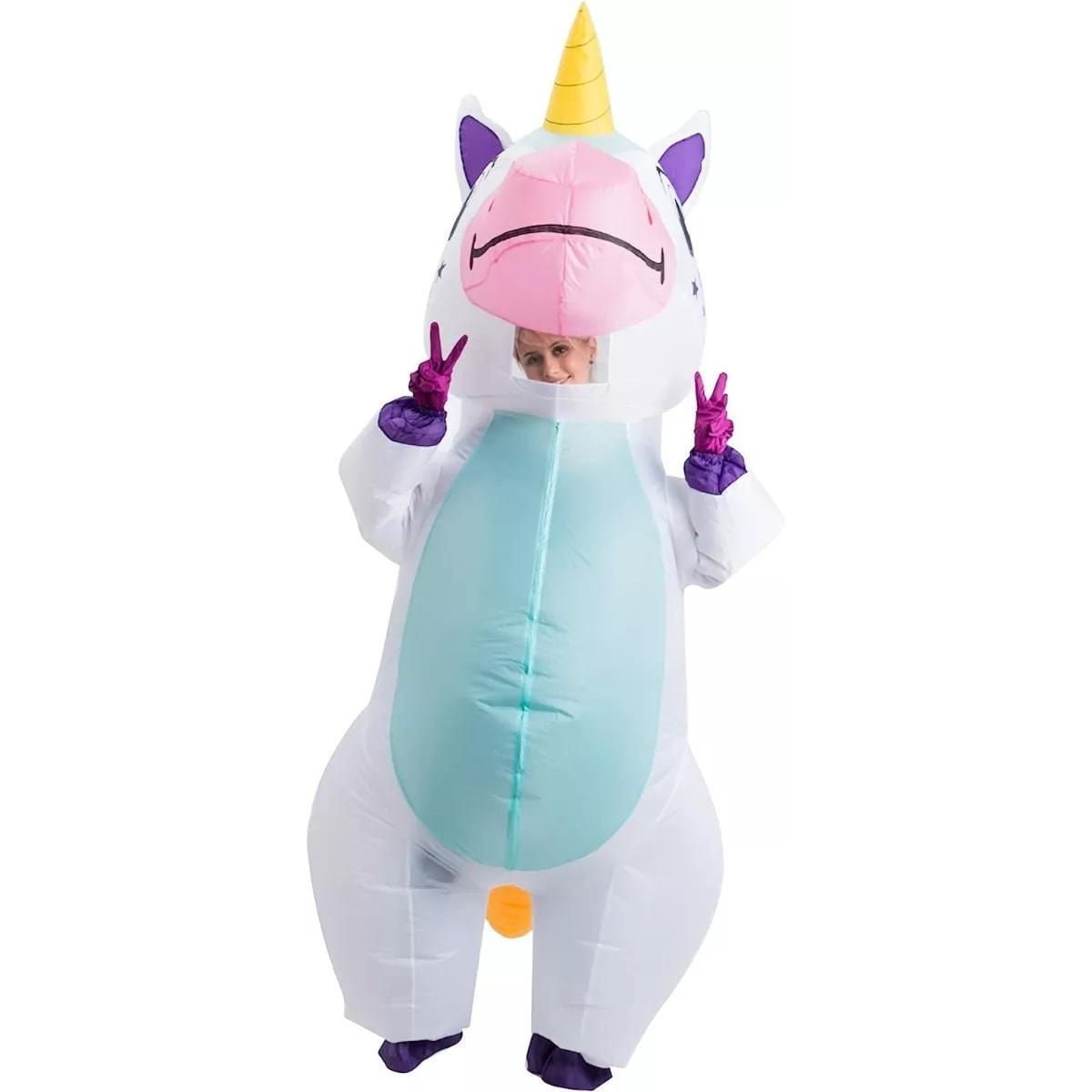 JUROSAICA - Disfraz inflable de unicornio para adultos, traje de Halloween para montar | Lightweight Polyester Quick Inflation Funny for Halloween Easy to Wear Move Include Blower Fan Portable For Men JUROSAICA - Disfraz inflable de unicornio para adultos, traje de Halloween para montar | Lightweight Polyester Quick Inflation Funny for Halloween Easy to Wear Move Include Blower Fan Portable For Men