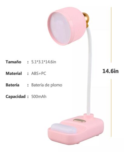 Lámpara Led Escritorio Ajustable Recargable Usb,para Lectura.