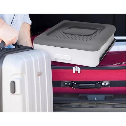 Caja De Arena Plegable Portátil For Gatos Con Puerta Y Tapa gRIS 