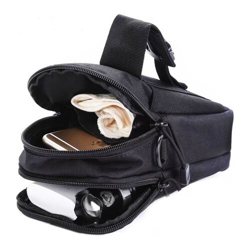 Bolsa Mariconera Porta Celular Multiusos, Color Negro