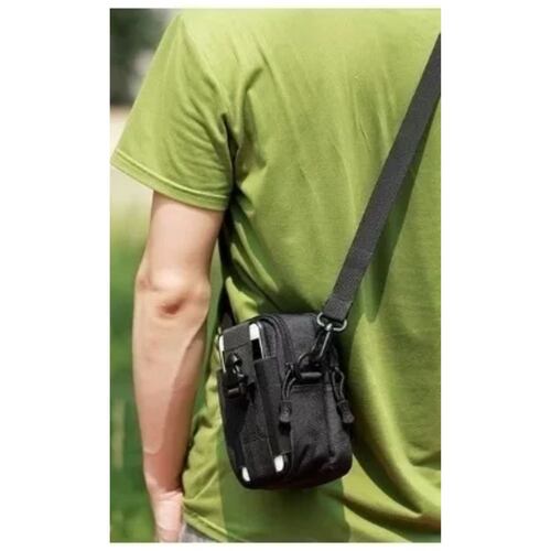 Bolsa Mariconera Porta Celular Multiusos, Color Negro