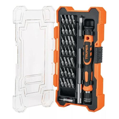 Juego De Desarmador De Joyero Con 30 Puntas 14162 Naranja/Negro