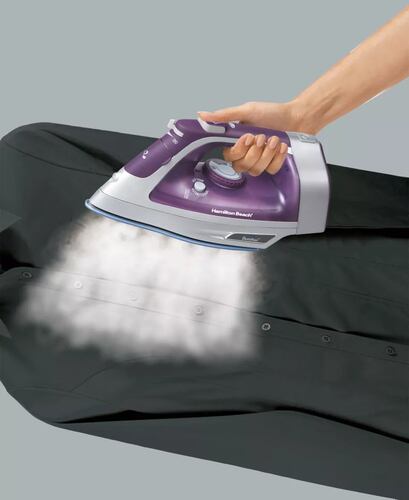 Plancha De Vapor Hamilton Beach Durathon 19803r Cable Retractil, Cerámica, Antihaderente, 110v Morado.