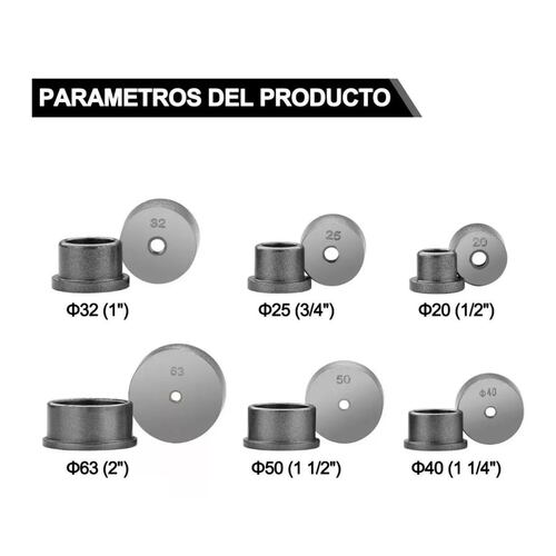 Kit De Termofusora Naranja Con 6 Dados (20 Mm A 63 Mm) Tijeras Gris